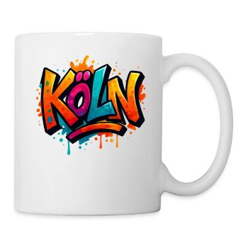 Köln Graffiti Schriftzug - Tasse - Weiß - Rechts
