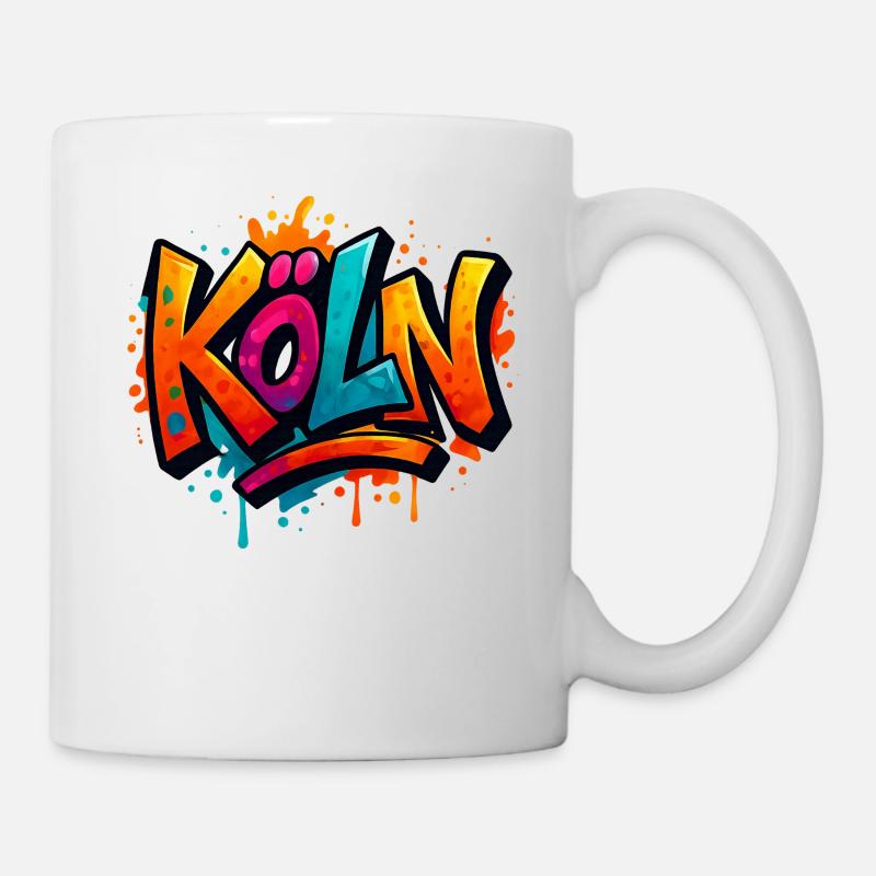Köln Graffiti Schriftzug - Tasse - Weiß