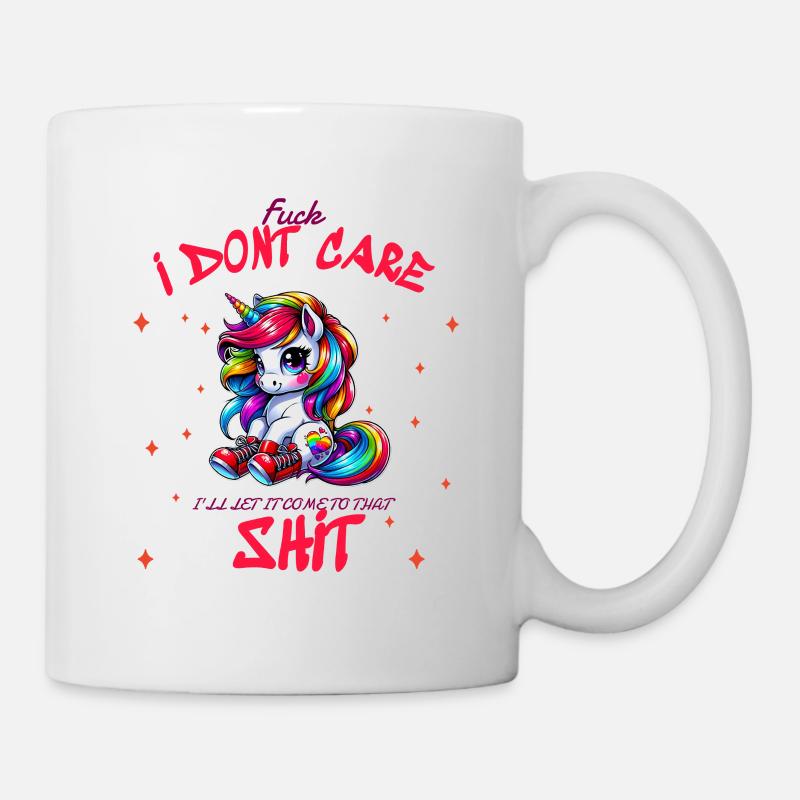 I Don't Care Unicorn Statement design - Mug - white