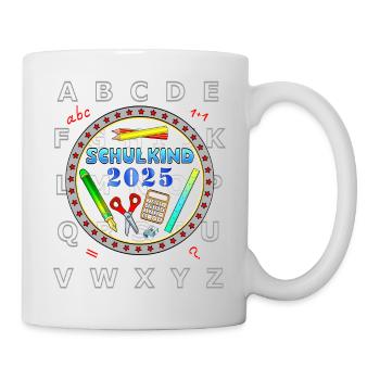 Schulkind 2025 erste Klasse - Tasse - Weiß - Rechts