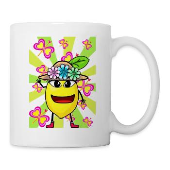 Rétro Citron Enfants Enfant Fille Garçons Fruit - Mug blanc - blanc - Droite