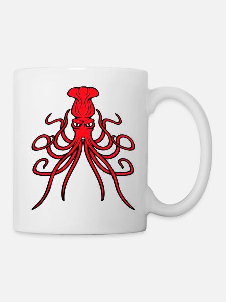 Pieuvre, pieuvre, pieuvre, céphalopode, mauvais œil - Mug blanc - blanc