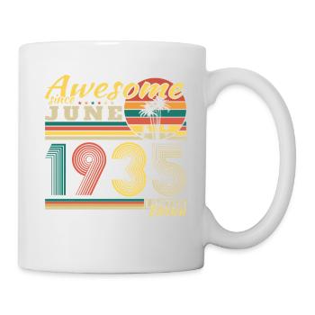 1935 Juni Vintage Geburtstagsgeschenk Retro - Tasse - Weiß - Rechts