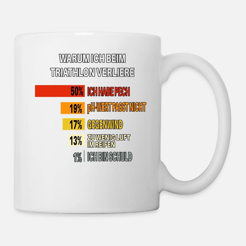 Pourquoi je perds des triathlons – Graphique à barres - Mug blanc - blanc