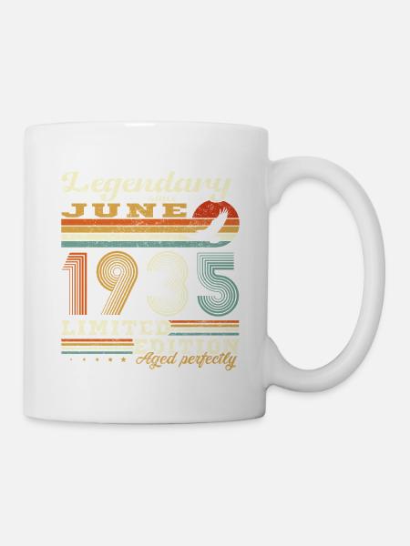 Juin 1935 Vintage Anniversaire Cadeau Rétro - Mug blanc - blanc