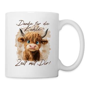 Danke für die kuhle Zeit | Glückwunsch Jobwechsel - Tasse - Weiß - Rechts