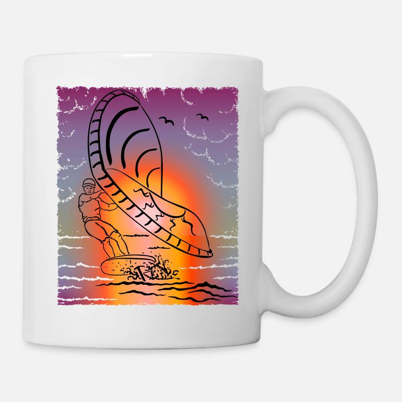 Windsurfing, foil surfing, surfers - Mug - white