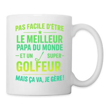 Super Papa Golfeur Golf cadeau fête des pères Noël - Mug blanc - blanc - Droite