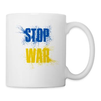 STOP WAR – NO WAR – PEACE – National Colors Ukraine - Mug - white - Right