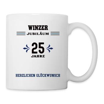 Winzer 25 Jahre Jubiläum 25. jähriges Jubilaeum - Tasse - Weiß - Rechts