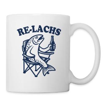 Re-Lachs Relax - Fisch - Angler Geschenk - Tasse - Weiß - Rechts