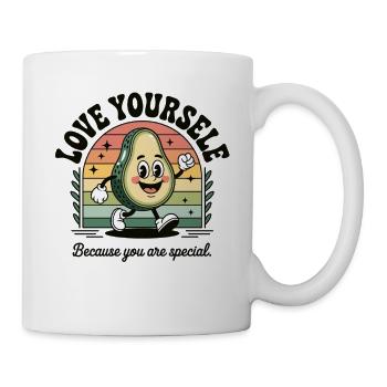Happy Avocado Self Love Shirt - Mug - white - Right