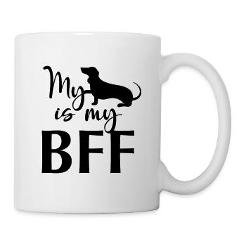 Mon teckel est mon meilleur ami – Mein Dackel ist mein BFF - Mug blanc - blanc - Droite