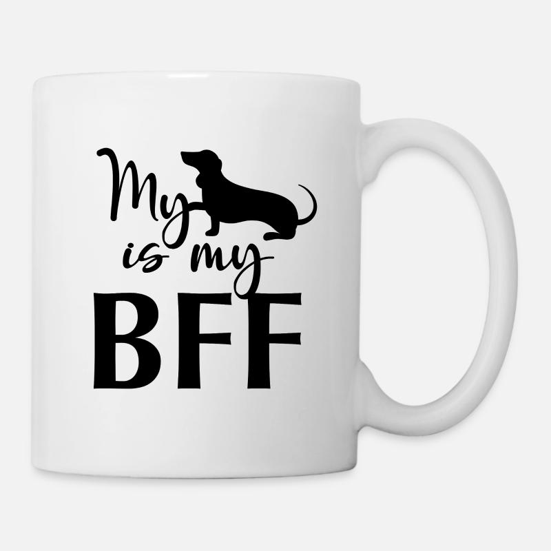 Mon teckel est mon meilleur ami – Mein Dackel ist mein BFF - Mug blanc - blanc