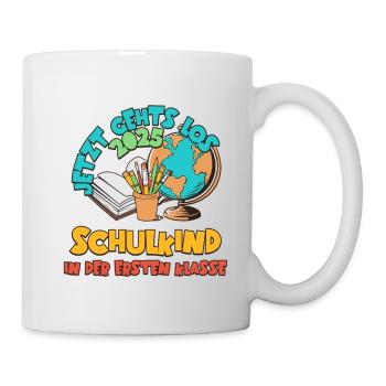 Schulkind 2025 Einschulung - Tasse - Weiß - Rechts