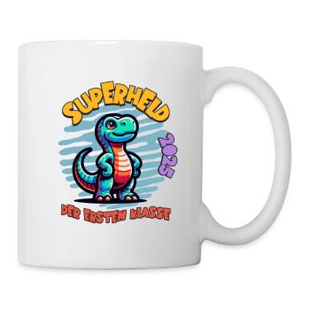 Schulkind 2025 Einschulung Dino - Tasse - Weiß - Rechts