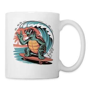 Summer Shirt with Skater Turtle - Mug - white - Right
