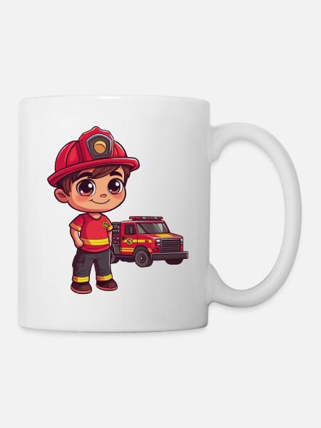 Pompiers pour enfants - Mug blanc - blanc