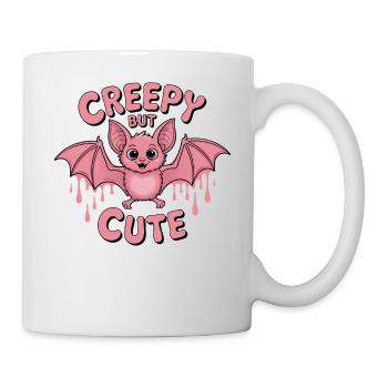 Creepy But Cute Pink Bat Gothic Animal Pastel Goth - Mug - white - Right