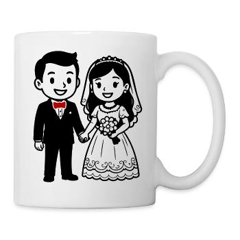 Hochzeit Paar Ehepaar - Tasse - Weiß - Rechts