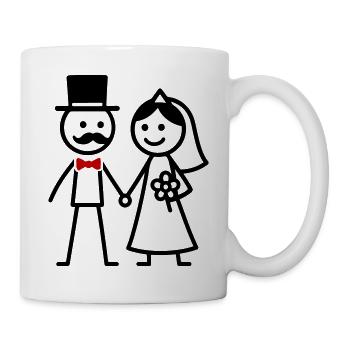 Couple de mariage Couple marié Mariage - Mug blanc - blanc - Droite