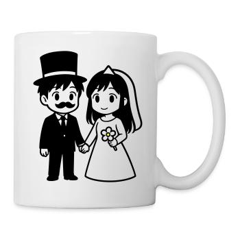 Brautpaar Ehepaar Anime - Tasse - Weiß - Rechts