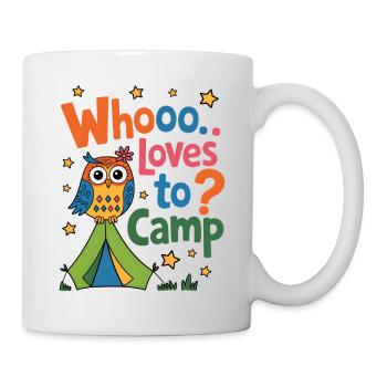 Cute Owl Whooo Loves Camping Forest Nature - Mug - white - Right