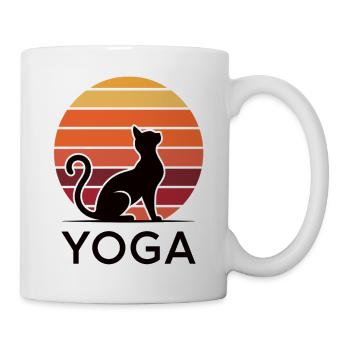 YOGA - Moment zen avec chat - Mug blanc - blanc - Droite