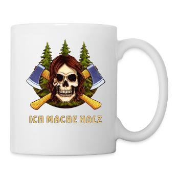 SKULL AXE I MAKE WOOD - Mug - white - Right