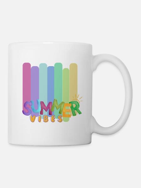 Summer Vibes Only | Tropical Beach T-Shirt - Mug blanc - blanc