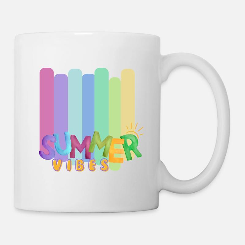 Summer Vibes Only | Tropical Beach T-Shirt - Mug blanc - blanc