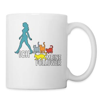 Me & My Followers – Cat Humor Design - Mug - white - Right
