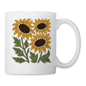 Boho Sonnenblumen - Tasse - Weiß - Rechts