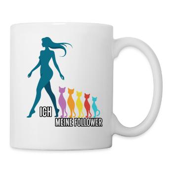 Me & My Followers – Cat Humor Design - Mug - white - Right