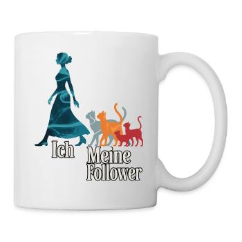 Me & My Followers – Cat Humor Design - Mug - white - Right