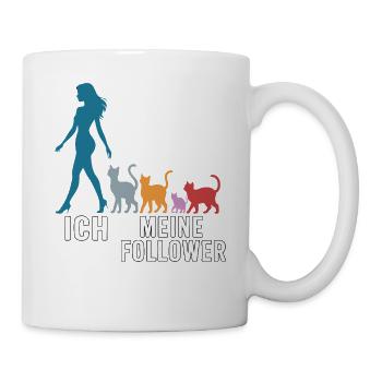 Me & My Followers – Cat Humor Design - Mug - white - Right
