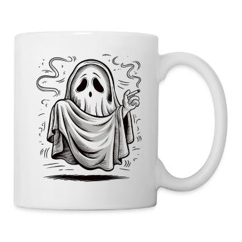 Fantôme à l’humour noir - Fantôme fumant - Mug blanc - blanc - Droite