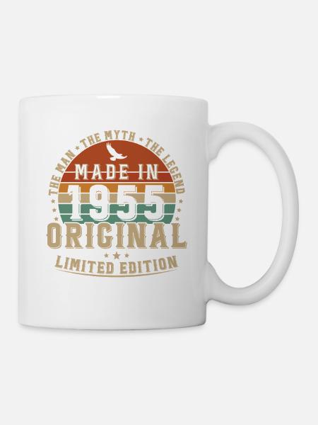 70 Ans 1955 Vintage Cadeau Anniversaire Rétro - Mug blanc - blanc