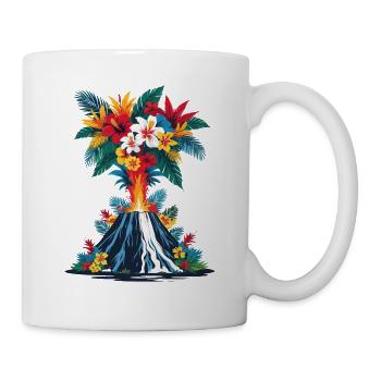 Volcanic eruption with flowers colorful - Mug - white - Right