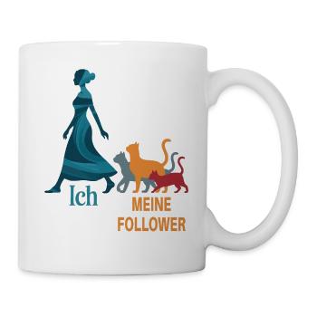 Me & My Followers – Cat Humor Design - Mug - white - Right