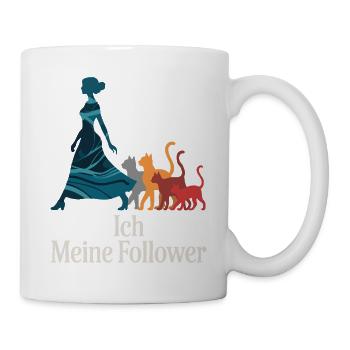 Me & My Followers – Cat Humor Design - Mug - white - Right