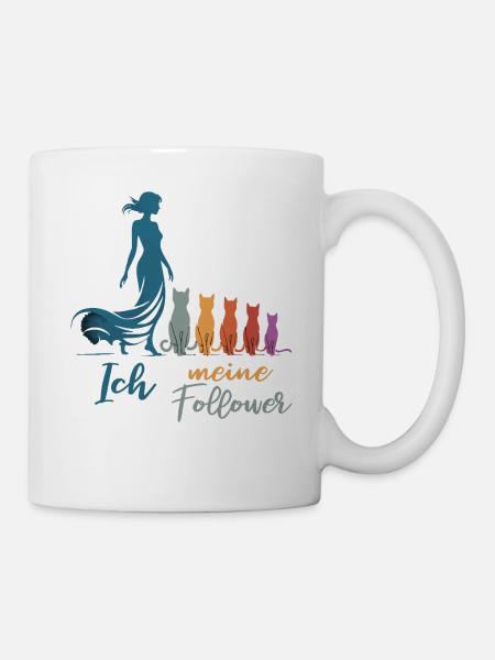 Ich & meine Follower – Katzenhumor Design - Tasse - Weiß