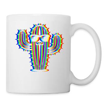 Glitch Cactus – Party & Fun Style - Mug - white - Right