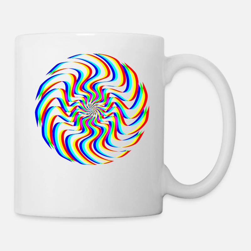 Glitch Spirale – Optische Täuschung - Tasse - Weiß