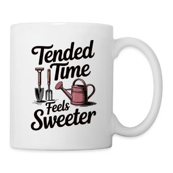 Gartenarbeit mit Herz Shirt - Tasse - Weiß - Rechts