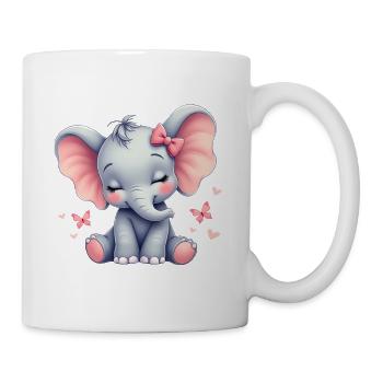 Elefantenbaby - Tasse - Weiß - Rechts