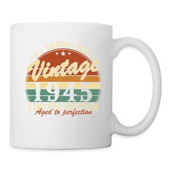 80 Jahre 1945 Vintage Retro Geburtstagsgeschenk - Tasse - Weiß - Rechts