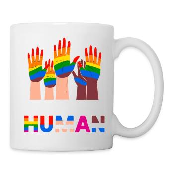 We Are All Human Diverse Hands Rainbow - Mug - white - Right