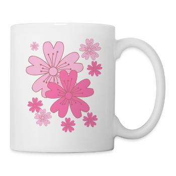 Falling Sakura Cherry Blossoms - Mug - white - Right