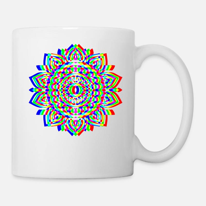 Mandala Glitch – Design Spirituel - Mug blanc - blanc